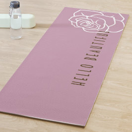 Hello Beautiful - Modern Pink Rose Blume Yogamatte