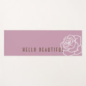 Hello Beautiful - Modern Pink Rose Blume Yogamatte (Vorderseite (Horizontal))