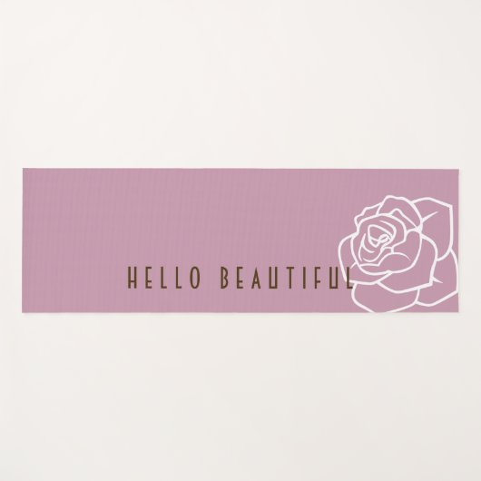 Hello Beautiful - Modern Pink Rose Blume Yogamatte (Vorderseite (Horizontal))