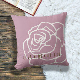 Hello Beautiful - Modern Pink Rose Kissen
