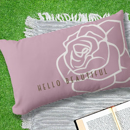 Hello Beautiful - Modern Pink Rose Outdoor Kissen Für Draußen