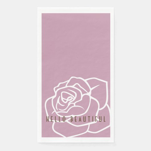 Hello Beautiful - Modern Pink Rose Serviette (Vorderseite)