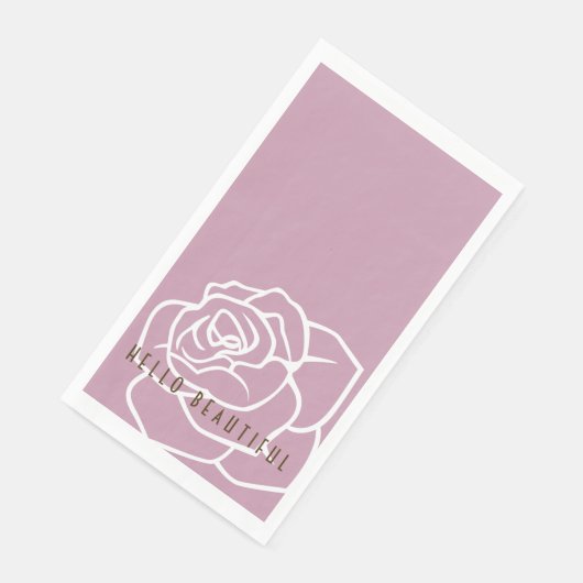 Hello Beautiful - Modern Pink Rose Serviette (Ecke)
