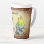 Hello Beautiful Parakeets Milchtasse (Rechte Ecke)