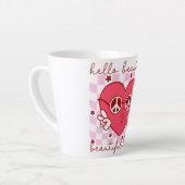 Hello Beautiful Pink Heart Milchtasse (Linke Ecke)