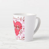 Hello Beautiful Pink Heart Milchtasse (Rechte Ecke)