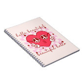 Hello Beautiful Pink Heart Notizblock (Rechte Seite)