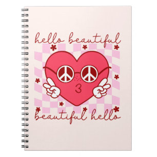 Hello Beautiful Pink Heart Notizblock