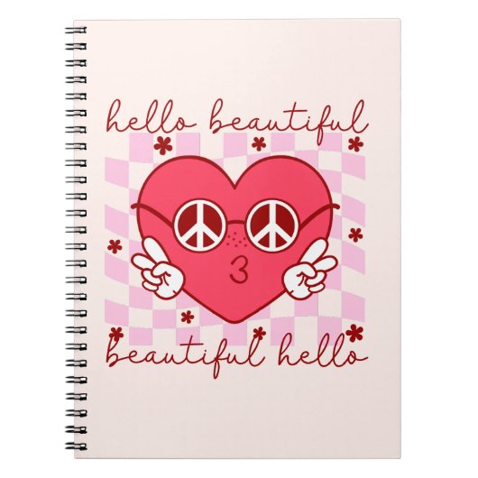 Hello Beautiful Pink Heart Notizblock (Vorderseite)
