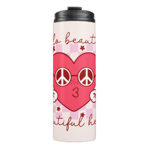 Hello Beautiful Pink Heart Thermosbecher
