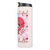 Hello Beautiful Pink Heart Thermosbecher (Nach rechts gedreht)