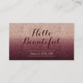 Hello Beautiful Rose Gold Ombre Salon Referendum Empfehlungskarte (Vorderseite)