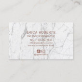 Hello Beautiful Rose Gold Script Marble Salon Visitenkarte (Rückseite)