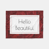 "Hello Beautiful"-Rote Rose Fleecedecke (Vorderseite (Horizontal))