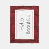 "Hello Beautiful"-Rote Rose Fleecedecke (Vorderseite)