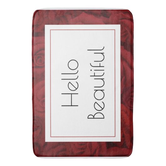 "Hello Beautiful" Rote Rose Groß Badematte (Vorderseite Vertikal)
