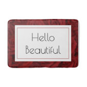 "Hello Beautiful" Rote Rose Medium Badematte (Vorderseite)
