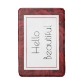 "Hello Beautiful" Rote Rose Medium Badematte (Vorderseite Vertikal)