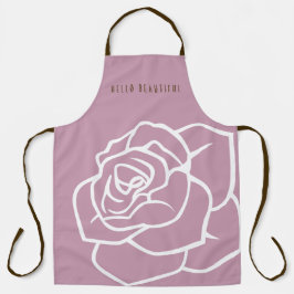 Hello Beautiful - Simple Modern Floral Pink Rose Schürze