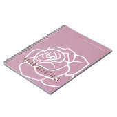 Hello Beautiful - Simple Modern Pink Rose Blume Notizblock (Linke Seite)