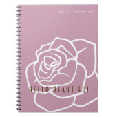 Hello Beautiful - Simple Modern Pink Rose Blume Notizblock (Vorderseite)