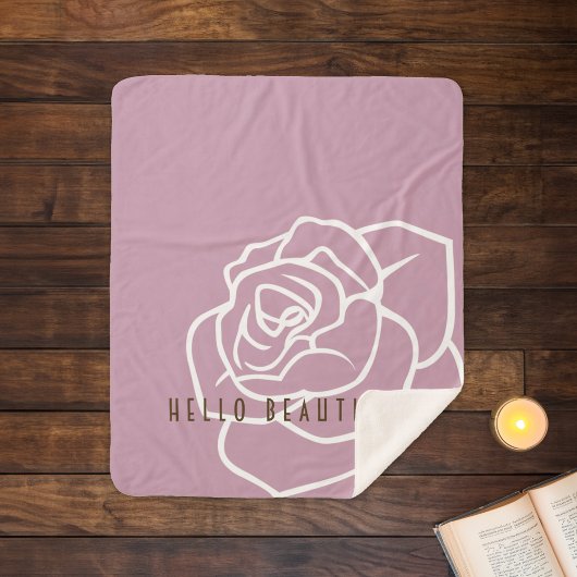 Hello Beautiful - Simple Modern Pink Rose Sherpadecke