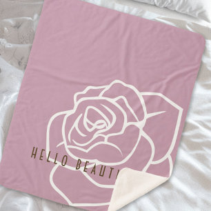 Hello Beautiful - Simple Modern Pink Rose Sherpadecke