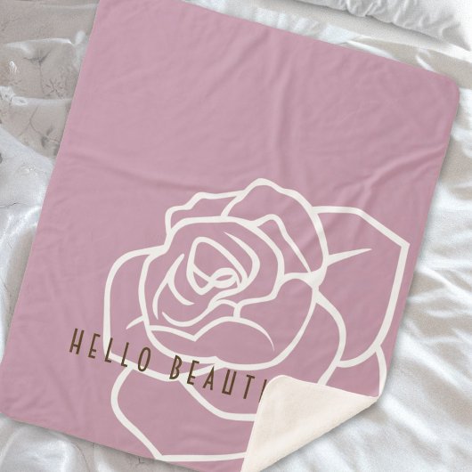 Hello Beautiful - Simple Modern Pink Rose Sherpadecke