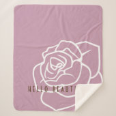 Hello Beautiful - Simple Modern Pink Rose Sherpadecke (Vorderseite)