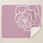Hello Beautiful - Simple Modern Pink Rose Sherpadecke (Vorderseite (Horizontal))