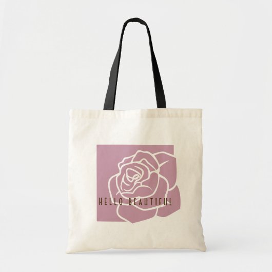 Hello Beautiful - Simple Modern Pink Rose Tragetasche (Vorne)