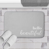Hello Beautiful Typografie White & Gray Badematte