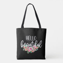 Hello Beautiful Watercolor Rose Typografie Chic