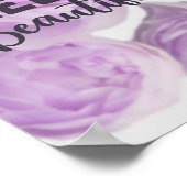 Hello Beautiful - Zitat - Blumenmuster mit Lila Te Poster (Ecke)