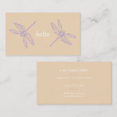 Hello beig rustic Dragonflies insect illustration Visitenkarte (Vorne/Hinten)