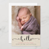 Hello Birth Ankündigung (Vorne/Hinten)