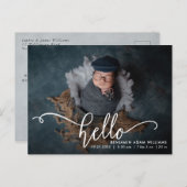 Hello Birth Announcement & Danke Postkarte (Vorne/Hinten)