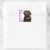 Hello Black Brown Labrador Retriever Sticker Label (Tasche)
