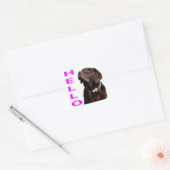 Hello Black Brown Labrador Retriever Sticker Label (Umschlag)