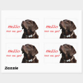 Hello Black Brown Labrador Retriever Sticker Label (Blatt)