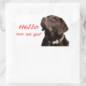 Hello Black Brown Labrador Retriever Sticker Label (Tasche)