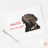 Hello Black Brown Labrador Retriever Sticker Label (Umschlag)