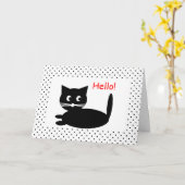 Hello Black Cat Karte (Gelbe Blume)