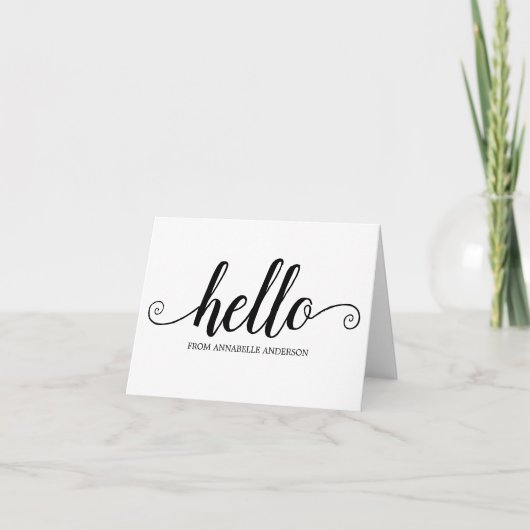Hello Black Script Niedlich Moderne Elegante Girly (Vorderseite)