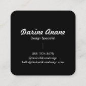 Hello Black & White Lässig Typografie Script Quadratische Visitenkarte (Rückseite)