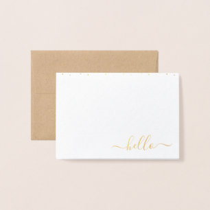 Hello Blank Foil Note Card Folienkarte
