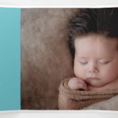 Hello Blue Heart Foto Collage Baby Dreifach Gefaltete Ankündigung (Innenseite Mitte)