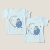 Hello Blue Sheep Kids T-Shirt (Design Vorderseite & Rückseite)