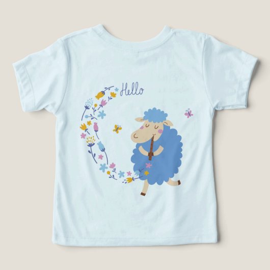 Hello Blue Sheep Kids T-Shirt (Design Rückseite)
