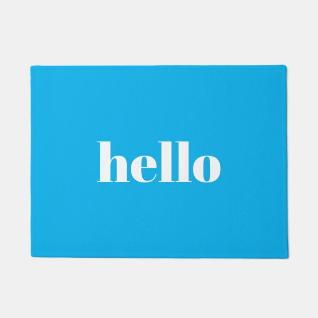 Hello Blue Welcome Mat Fußmatte (Vorderseite)